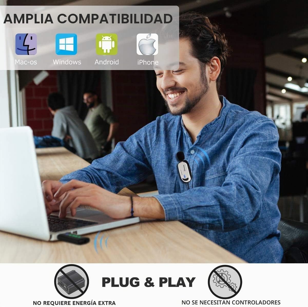 Alvoxcon Micrófono inalámbrico USB