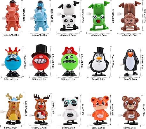 Vista 9 de 15 juguetes de Navidad para niños, rellenos de calcetines de Navidad, árbol de Navidad, juguete de cadena de relojería de Papá Noel, premios