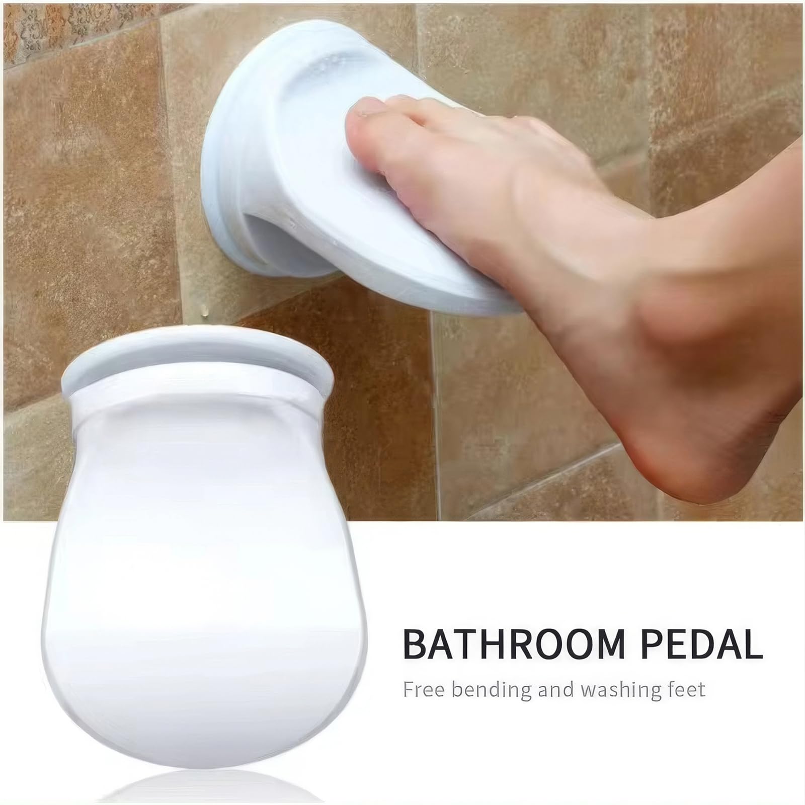 Repose-pieds de douche, Repose-pieds de douche professionnel, Pas de perçage nécessaire, Pédale de bain antidérapante avec ventouse puissante, Accessoires de douche pour jambes de rasage
