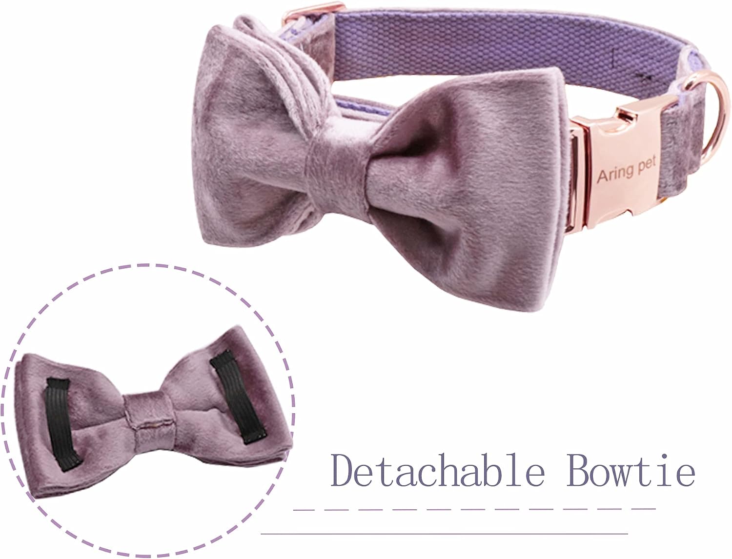 ARING PET Velvet Dog Collar-Bowtie Dog Collars - Image 4