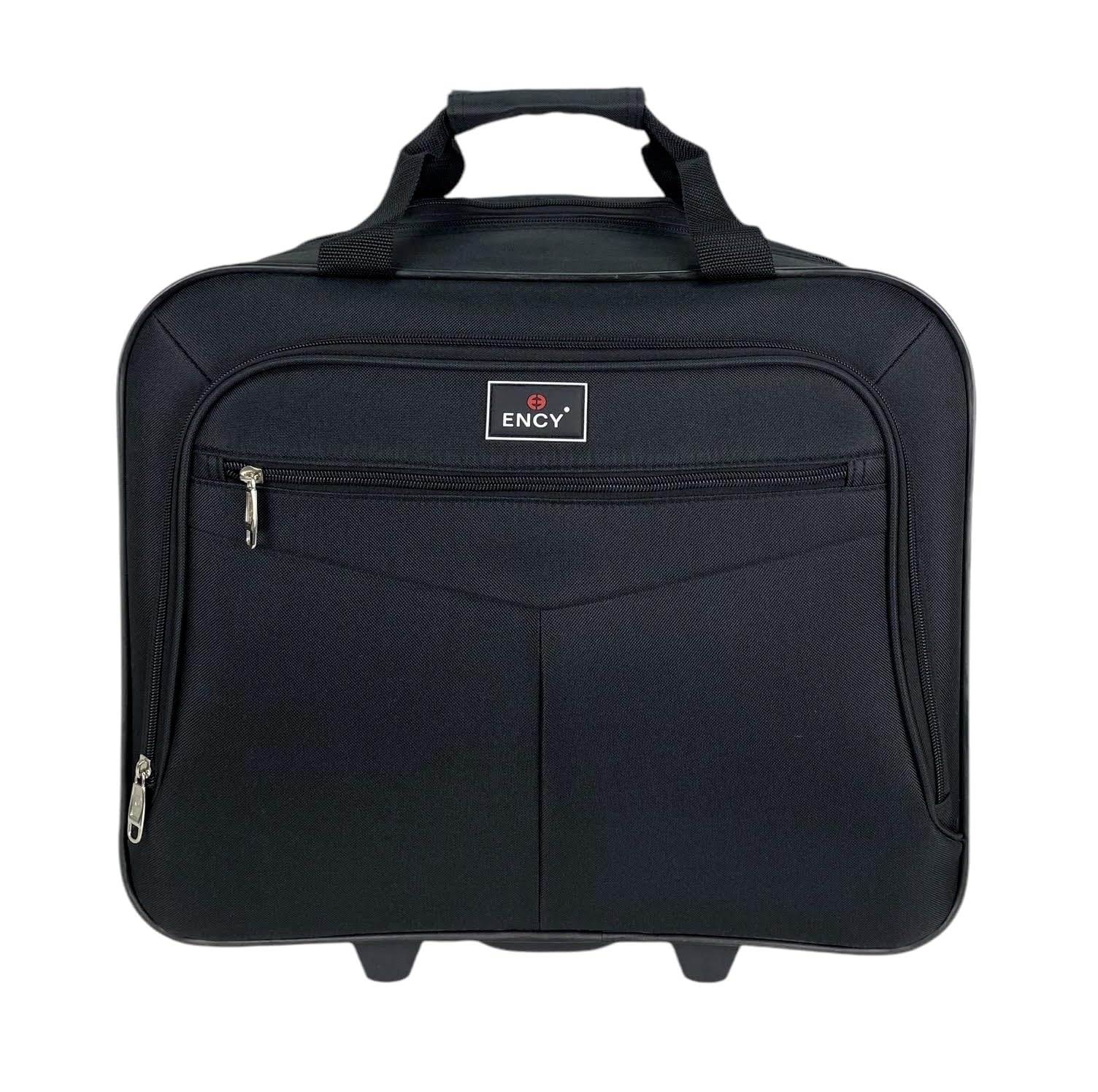 Maletin Maleta Trolley Equipaje de Mano con 4 Compartimiento, Comercial, piloto, Medico, Cabina (Negro)