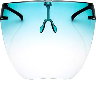 zeroUV - Protective Face Shield Full Cover Visor Glasses/Sunglasses (Anti-Fog/Blue Light Filter) (Teal/Fade)