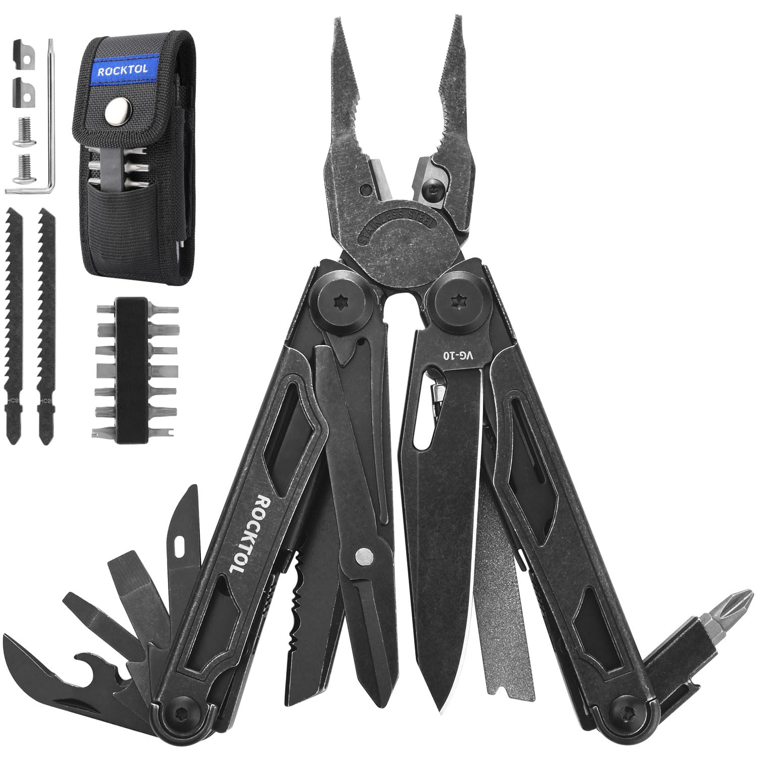 ROCKTOL Multitool SK05VGB, VG-10 Blade, 29-in-1 Multitool Pliers
