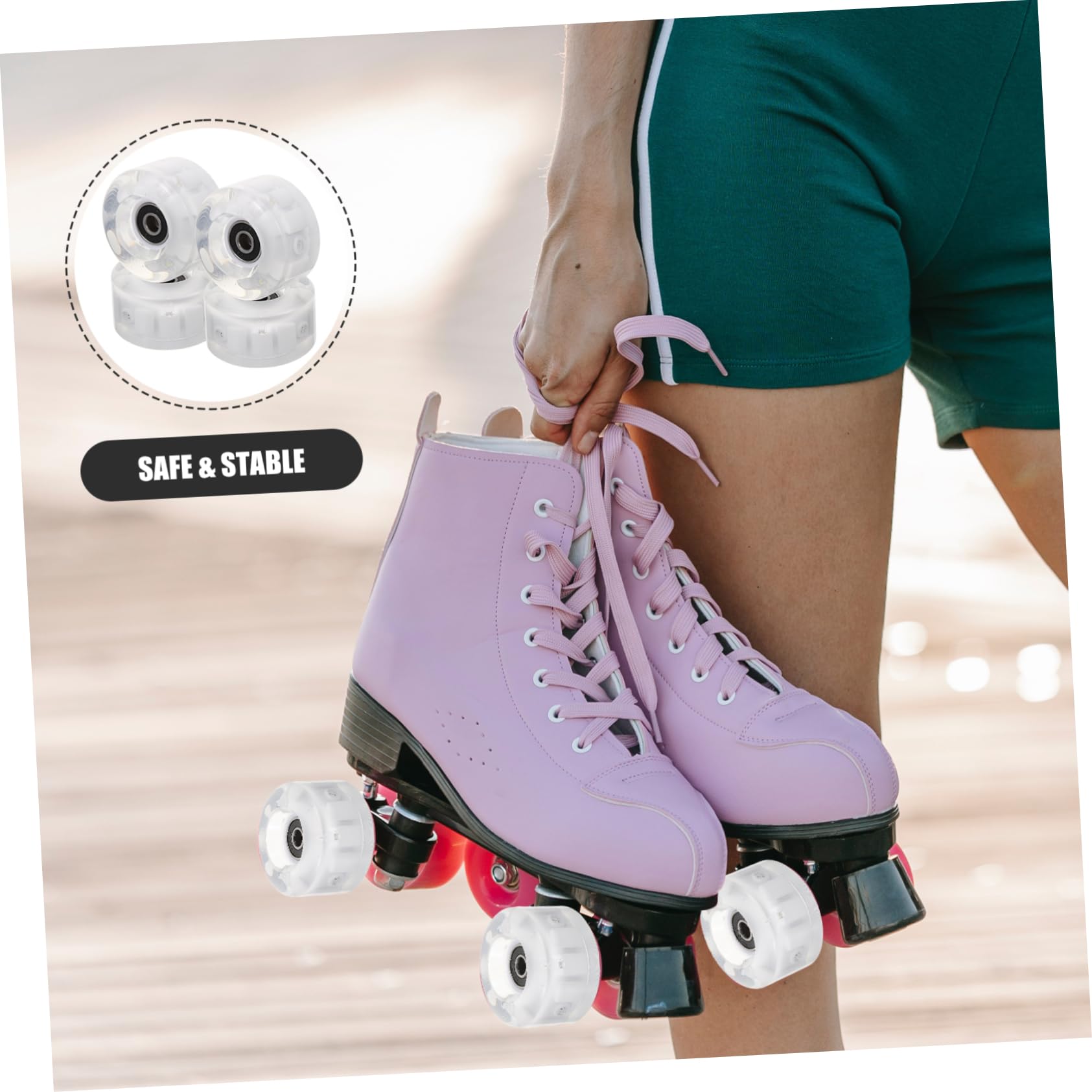 CORHAD Skate Wheel Fashion Cool Skateboard Accessories Light up Roller Skate Wheels
