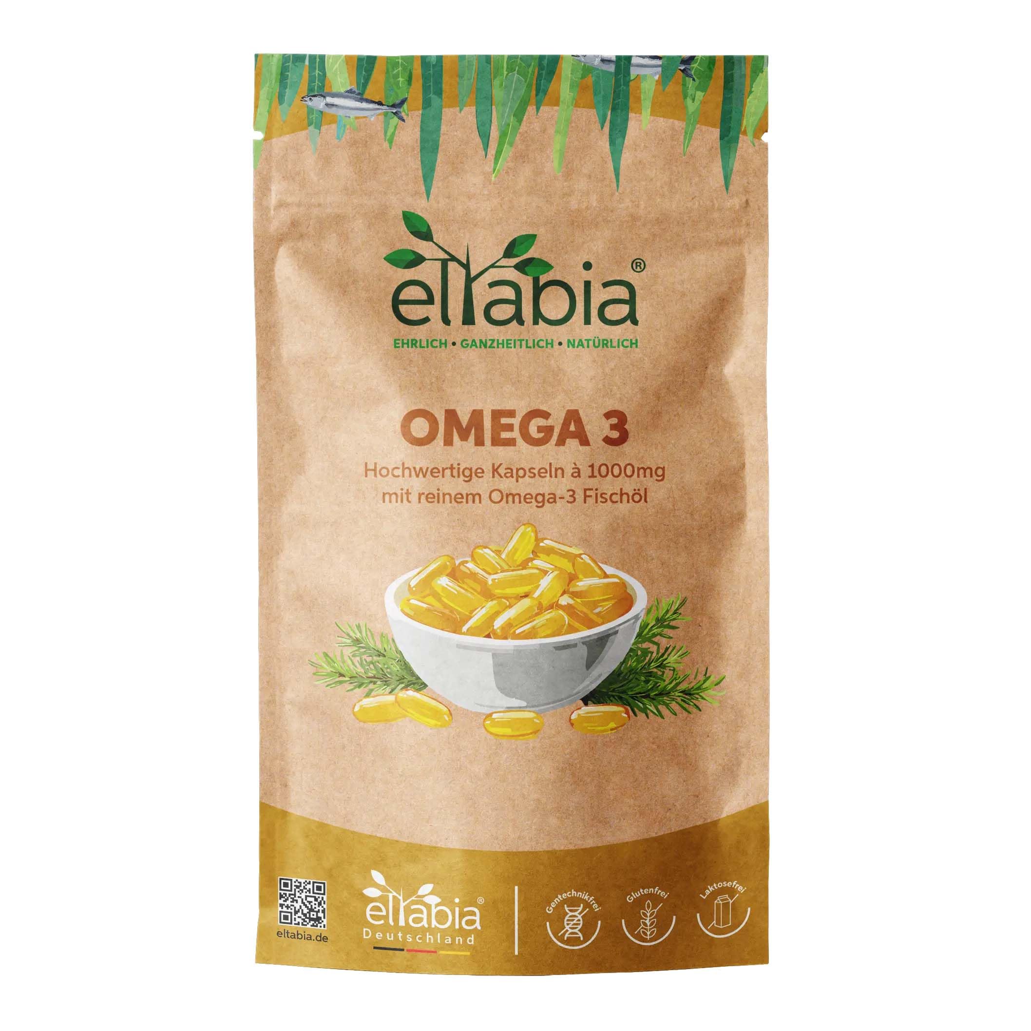 Omega 3 Kapseln 1000 Stück Fischöl hochdosiert 3000mg Tagesdosis mit 18% EPA & 12% DHA | Essentielle Fettsäuren aus Anchovis