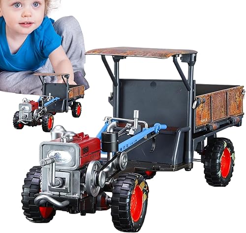 Modelo a escala de tractor 10.8x4.1x2.8 in Escala de aleación de juguete de tractores para caminar, juguete de tractor con luces y música, juguete