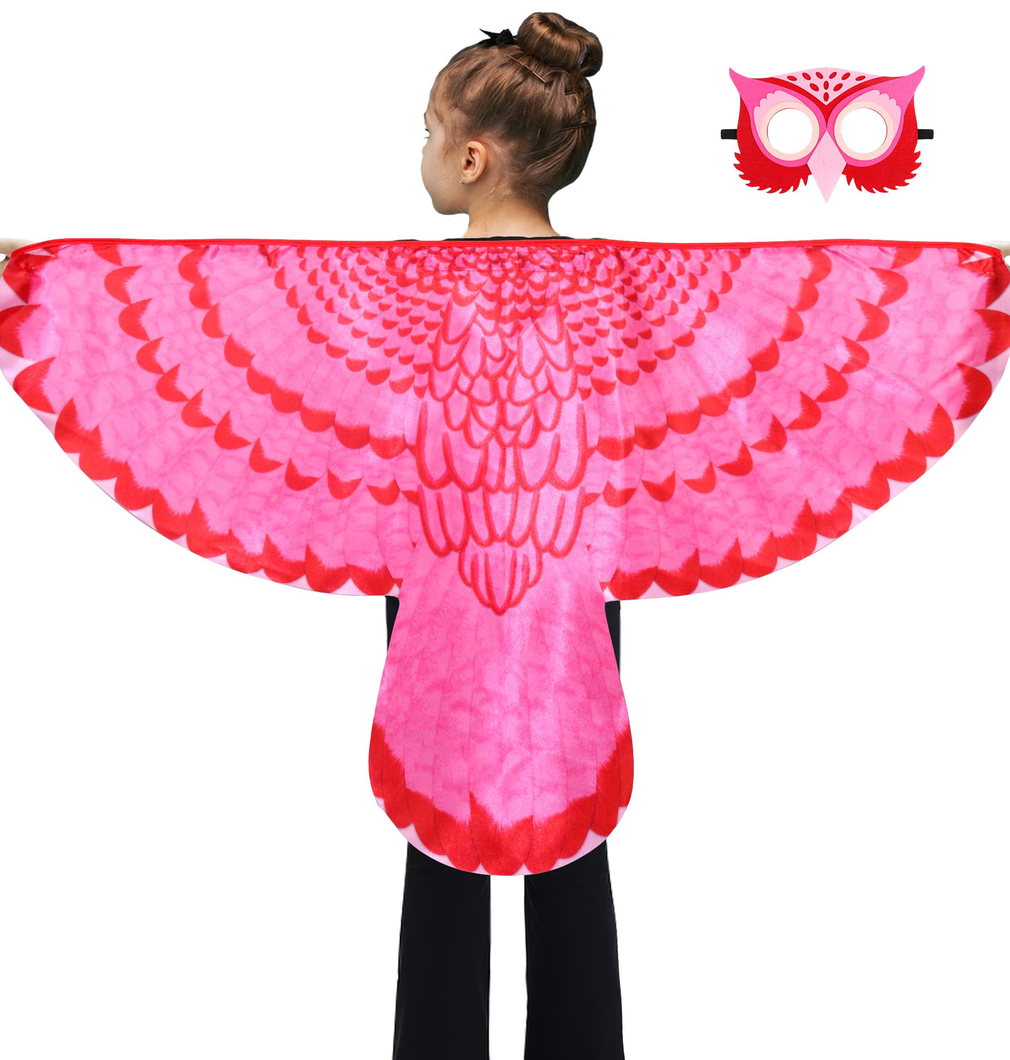 D.Q.Z Bird-Wings-Owl-Costume for Kids with Mask, Dress Up Clothes for Boys Girls Eagle Role Play Hallowen Party