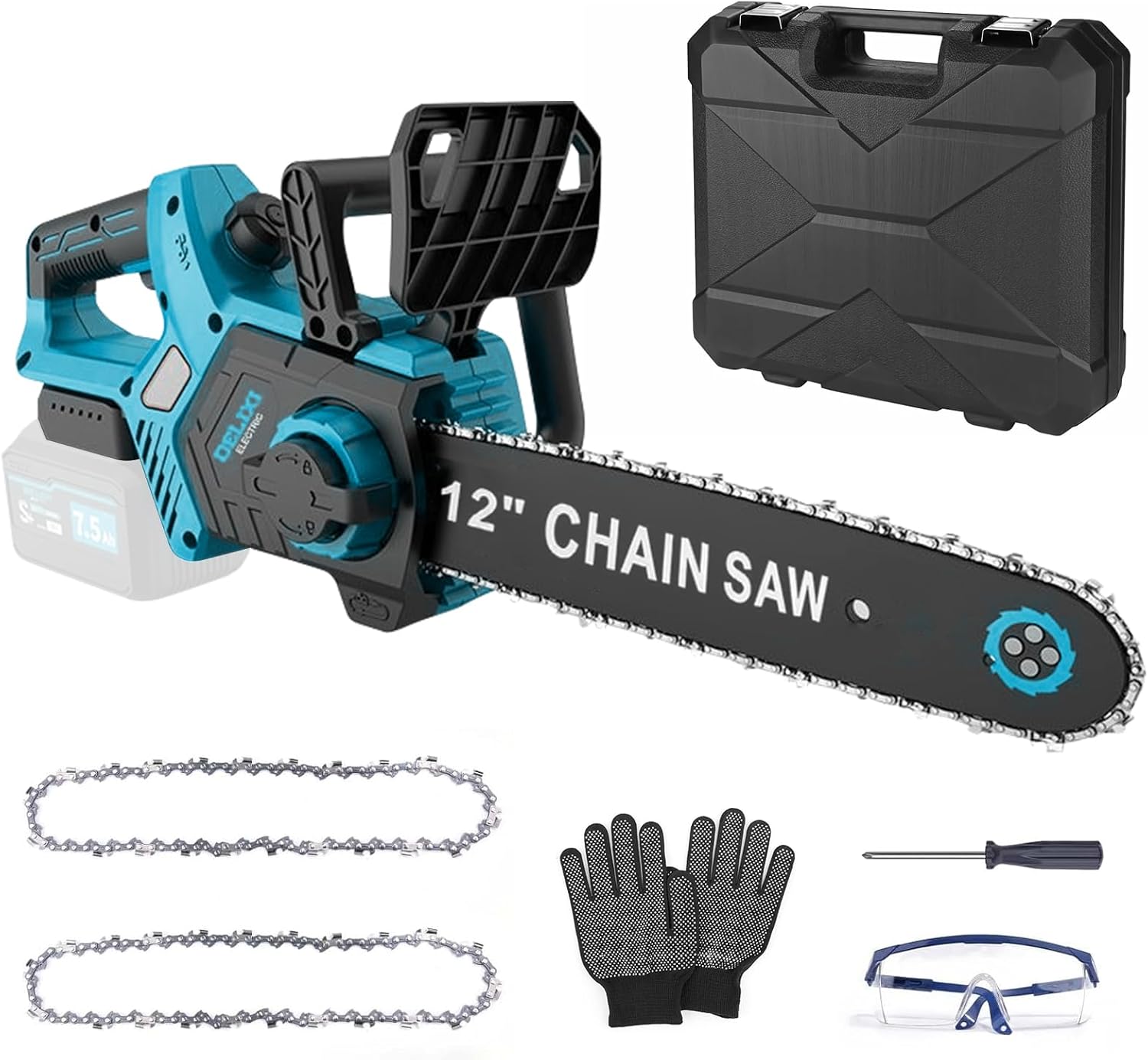 Motosierra eléctrica de 12 pulgadas, compatible con Makita de 18 V (sin batería), sin escobillas, motosierra de mano de 30 cm, para carpintería y jardín