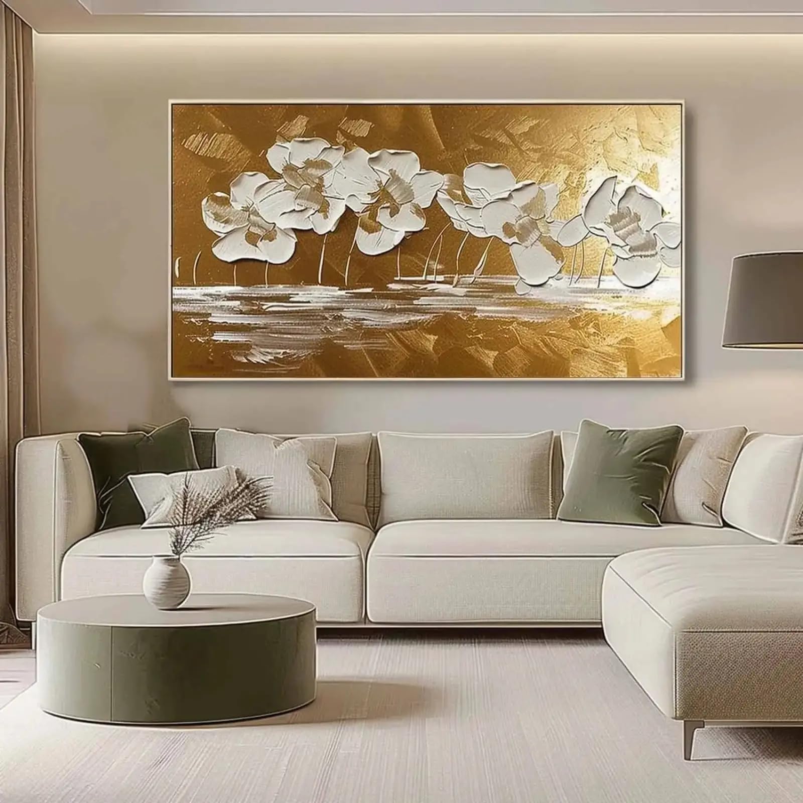 Affiches d'art mural salon et chambre | Tableau abstrait or - 8