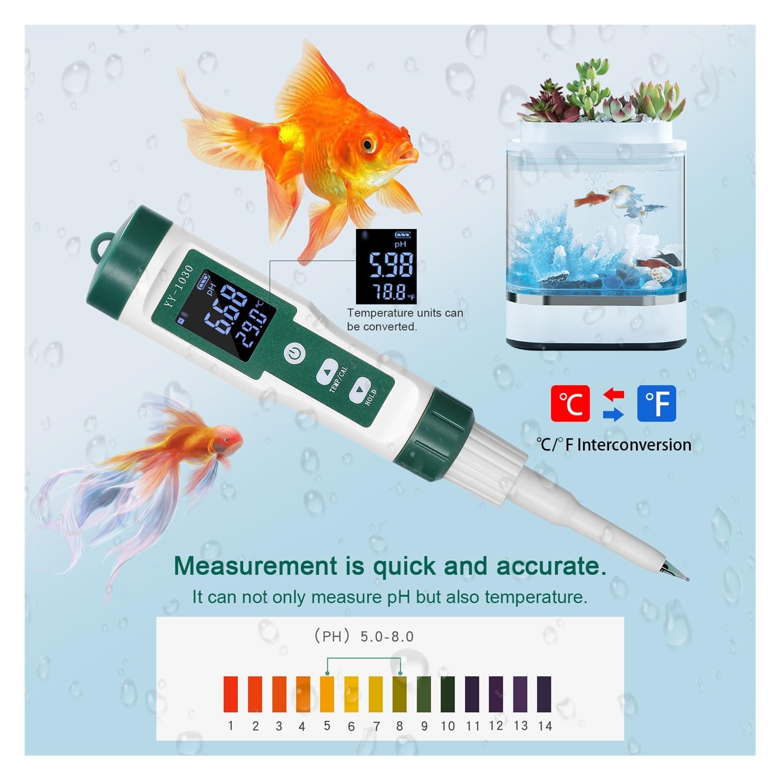 Medidor de PH alimentos for bebés con pantalla Digital YY-1030, alcalímetro masa, Detector for cosméticos y queso, medidor matriz del suelo, Probador preciso(YY-1030)