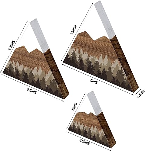 Miniatura 8 de 3 piezas, 3 tamaños, decoración de estante de montaña, letrero de madera de granja, decoración de montaña de madera, decoración de madera,