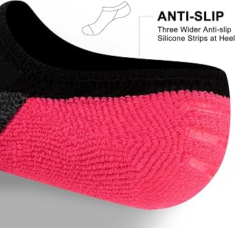 eallco No Show Socks Womens Athletic Cushioned Low Cut Non Slip Running Ankle Socks for Women 6 Pairs
