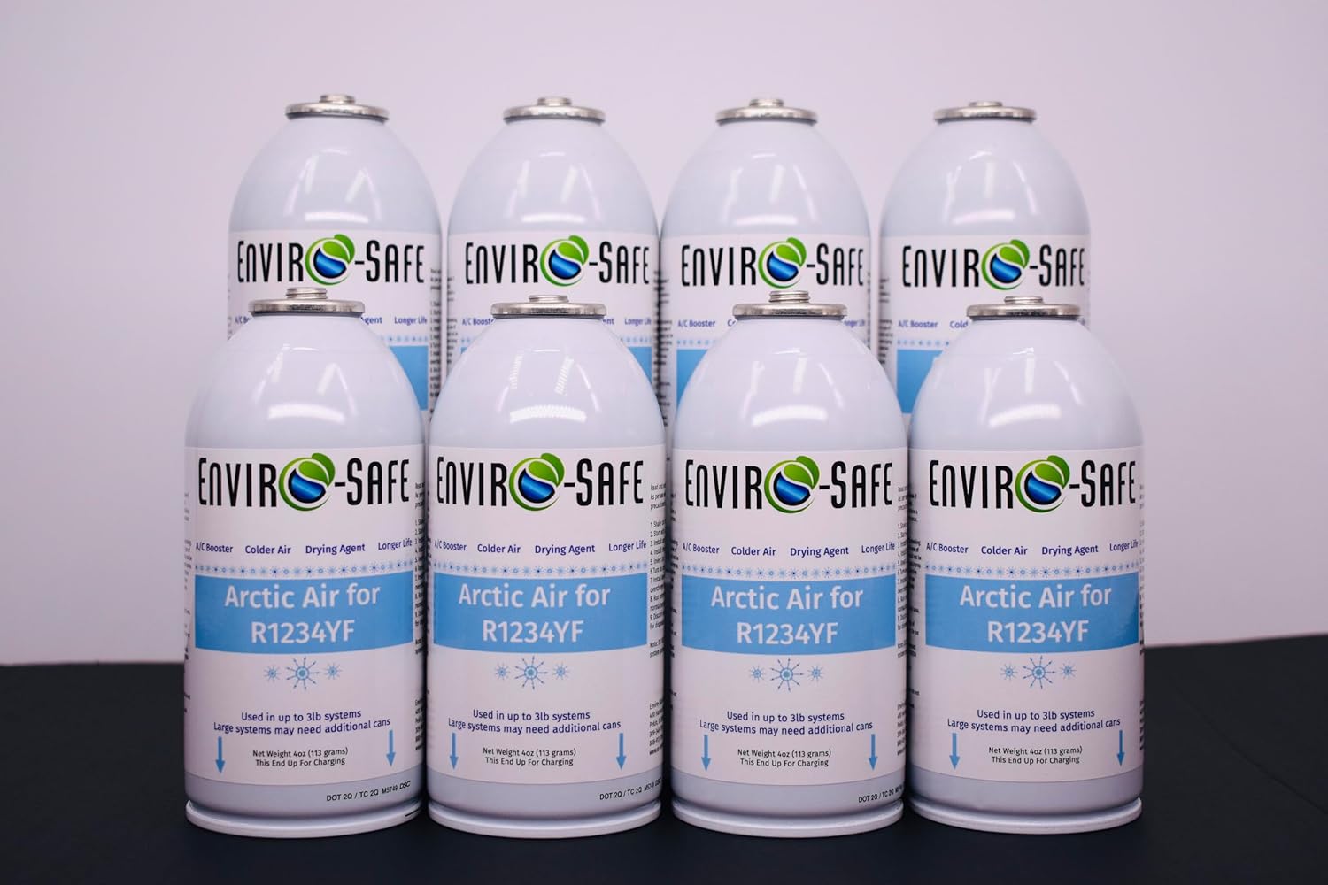 Arctic Air for R1234YF Systems – AC Booster & Moisture Remover – Dual-Action Performance Enhancer for Colder Air & Extended System Life – 8 × 4 oz Cans