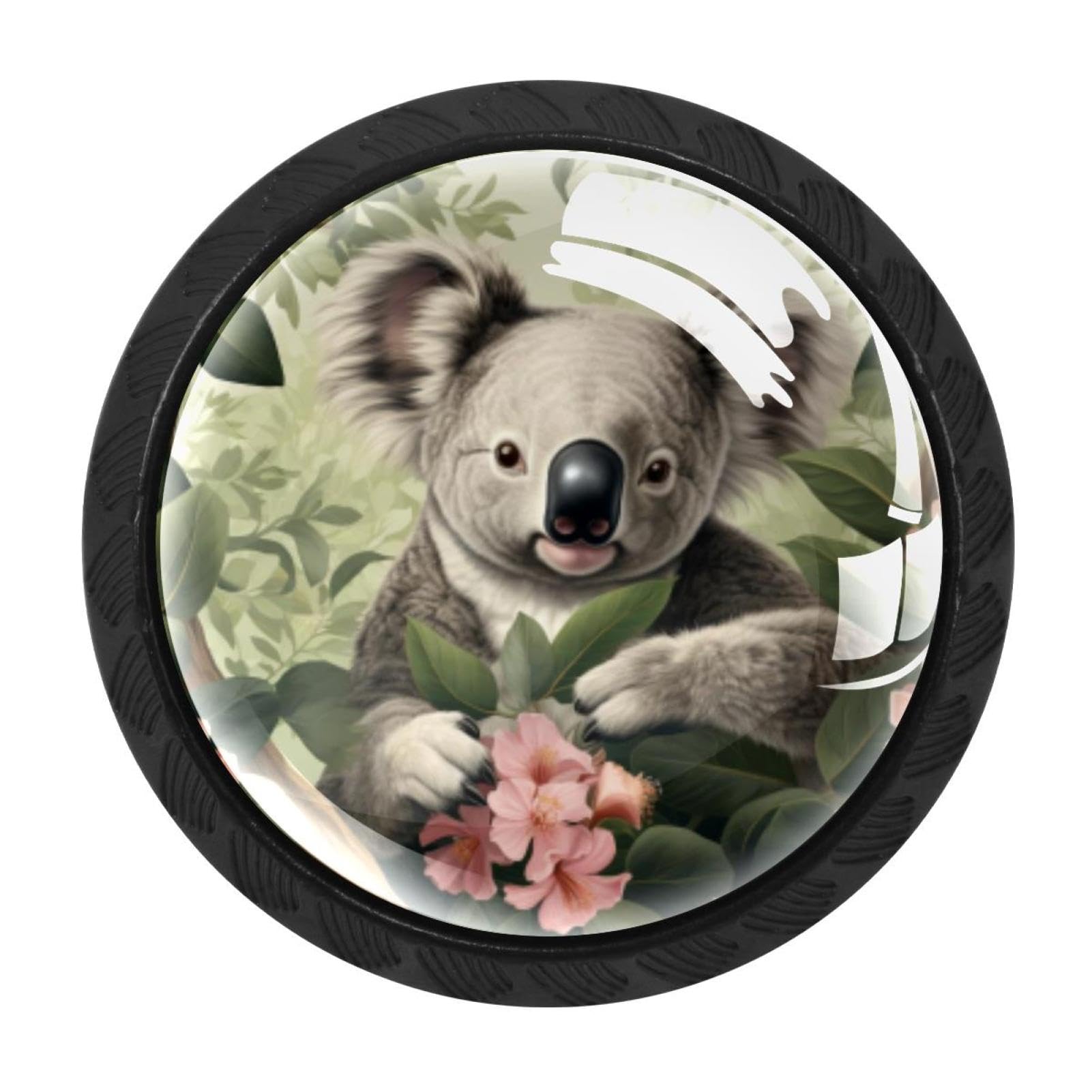 CHENZZZZ 4 Pack Round Cabinet Knobs for Kitchen Bathroom Closet Dresser Cabinets, Koala