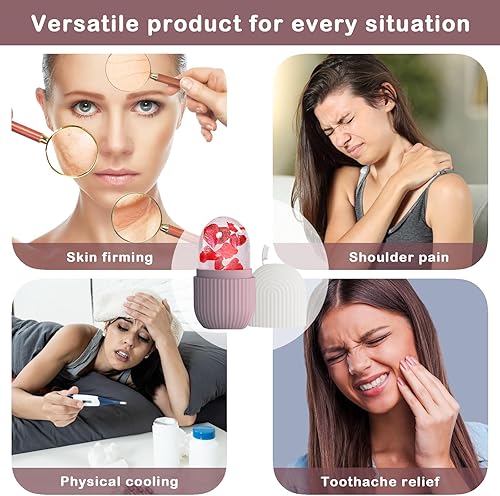 Miniatura 3 de XHJRI Rodillo de Hielo Facial Masajeador, Rodillo de Cubitos de Hielo para Cara, Ojos y Cuello Acondicionamiento Natural y Cuidado de la Piel,