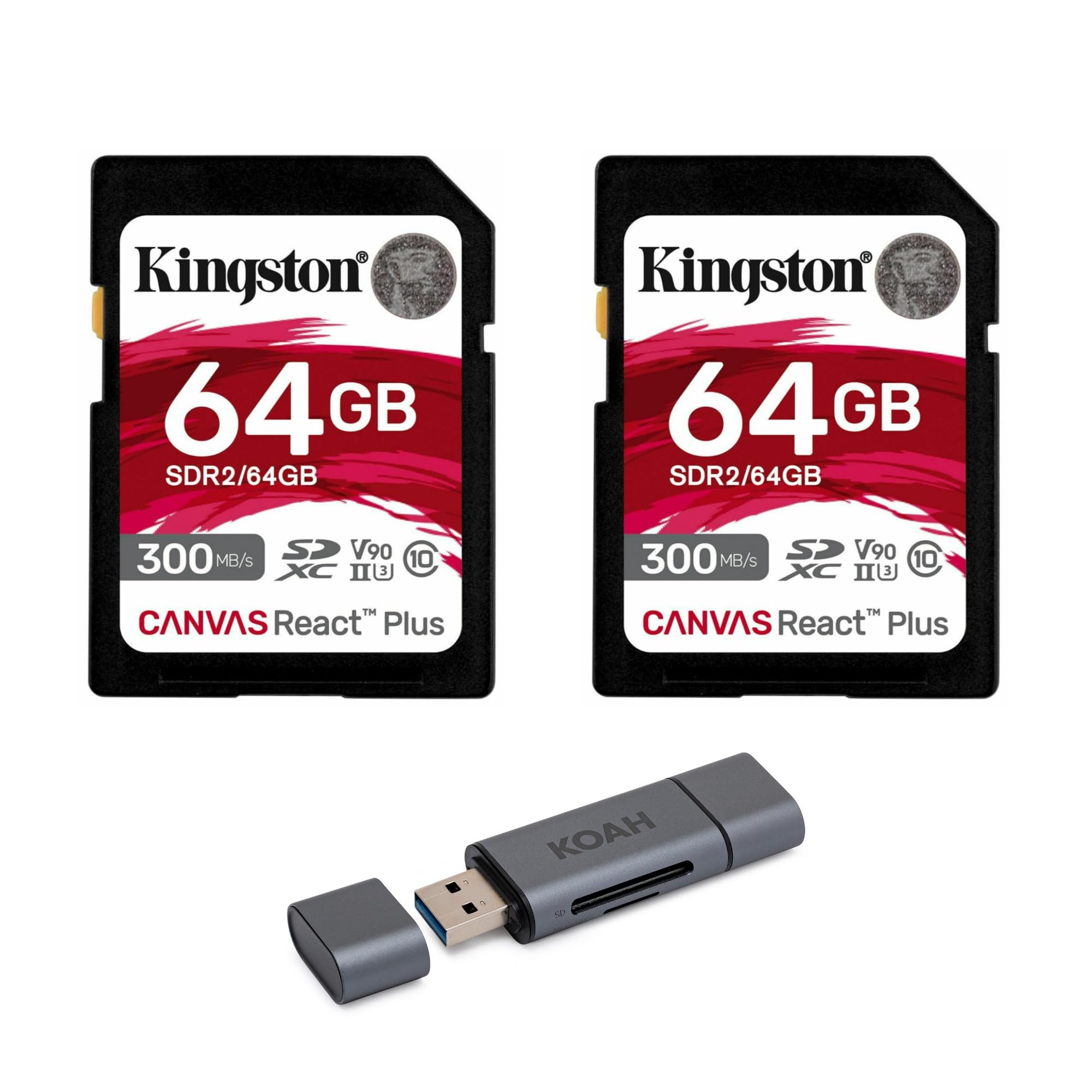 Amazon.com: Kingston Canvas React Plus 64GB U3 V90 SD Card (2-Pack