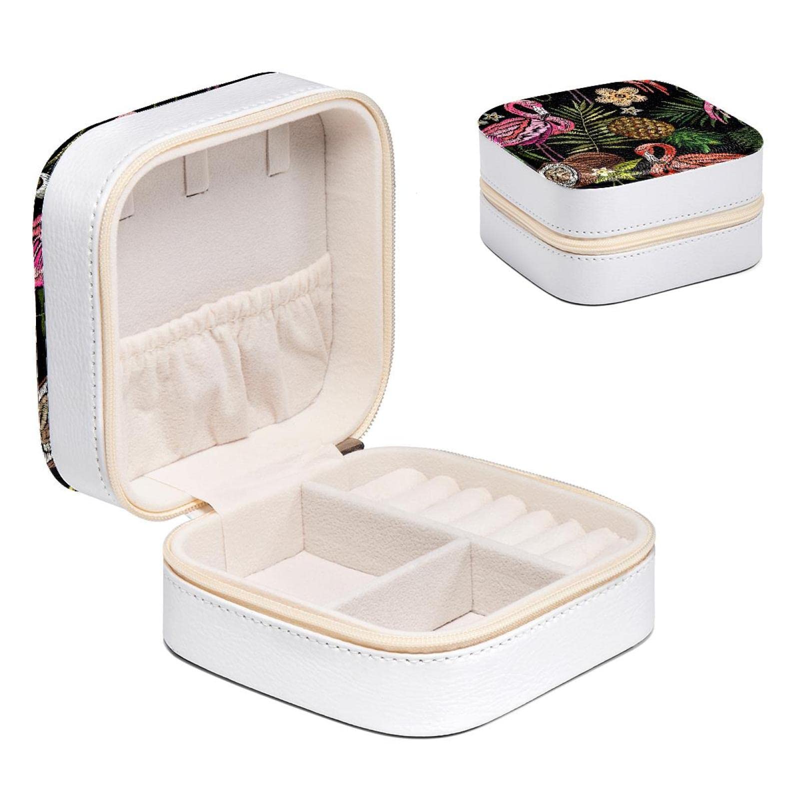 Boîte à bijoux flamingo portable pour les voyages des filles et des femmes actives