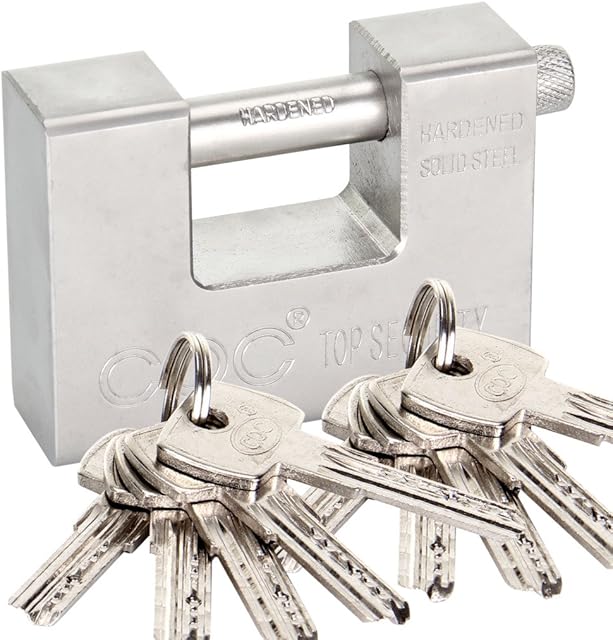 PetHot 94mm Heavy Duty Container Garage Shutter Padlock Security Shackle Chain Lock With 10 Keys
