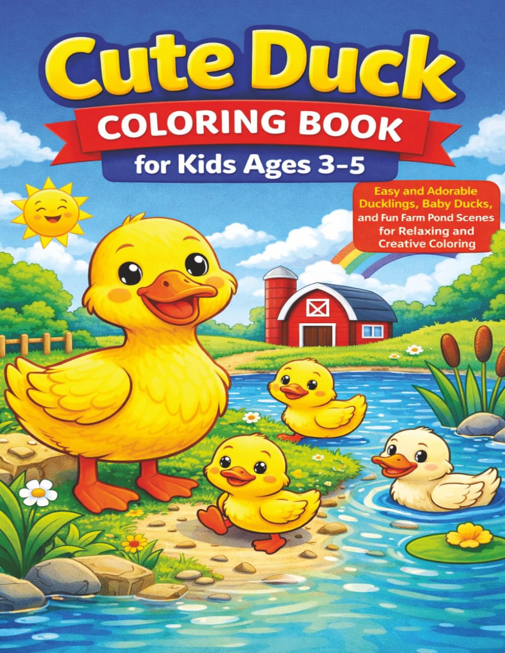 Cute Duck Coloring Book for Kids Ages 3–5: Easy and Adorable Ducklings, Baby Ducks, and Fun Farm Pond Scenes for Simple, Relaxing, and Creative Coloring (Hope Heaven Farm Animal Coloring Series)