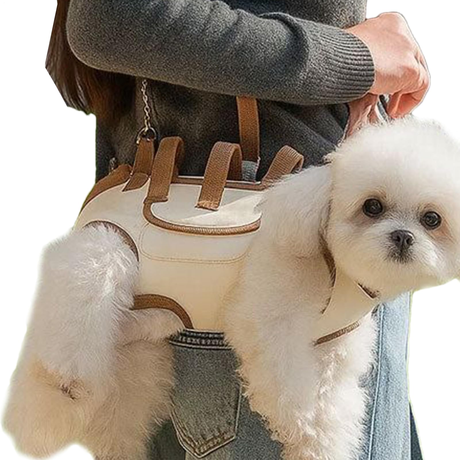 Dog Carrier Sling, Pet Carrier Sling with Pocket, Adjustable Quick-Release Bag Breathable Backpack Tote for Cat Travel Hiking Bike Airplane