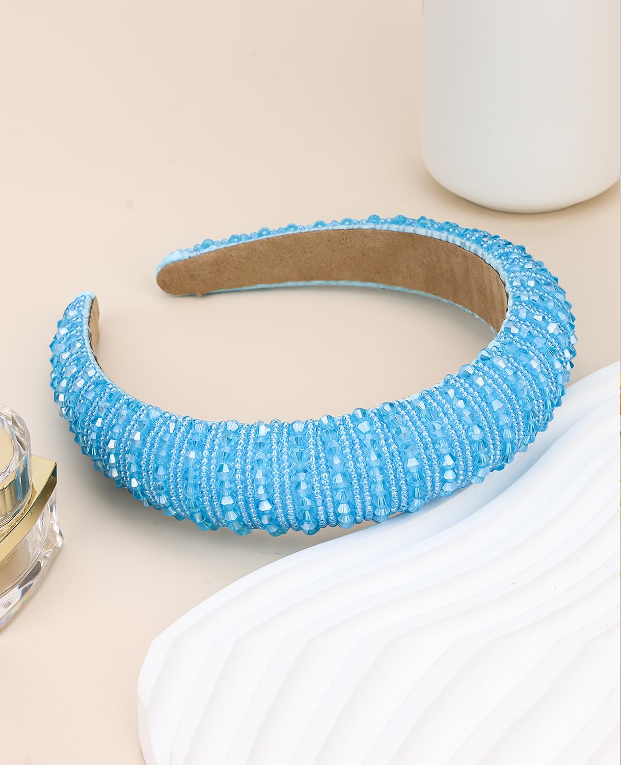 Amazon.com : Wecoe Blue Rhinestone Headband Women Fashion  display picture 3