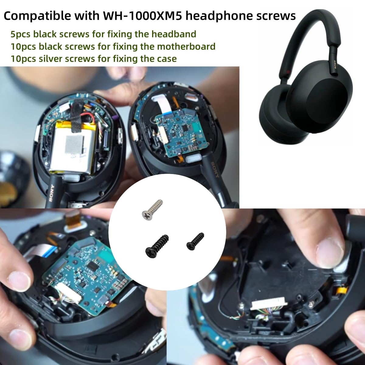 Amazon.co.jp: ヘッドバンドねじ 交換用 Sony WH-1000XM5 WH