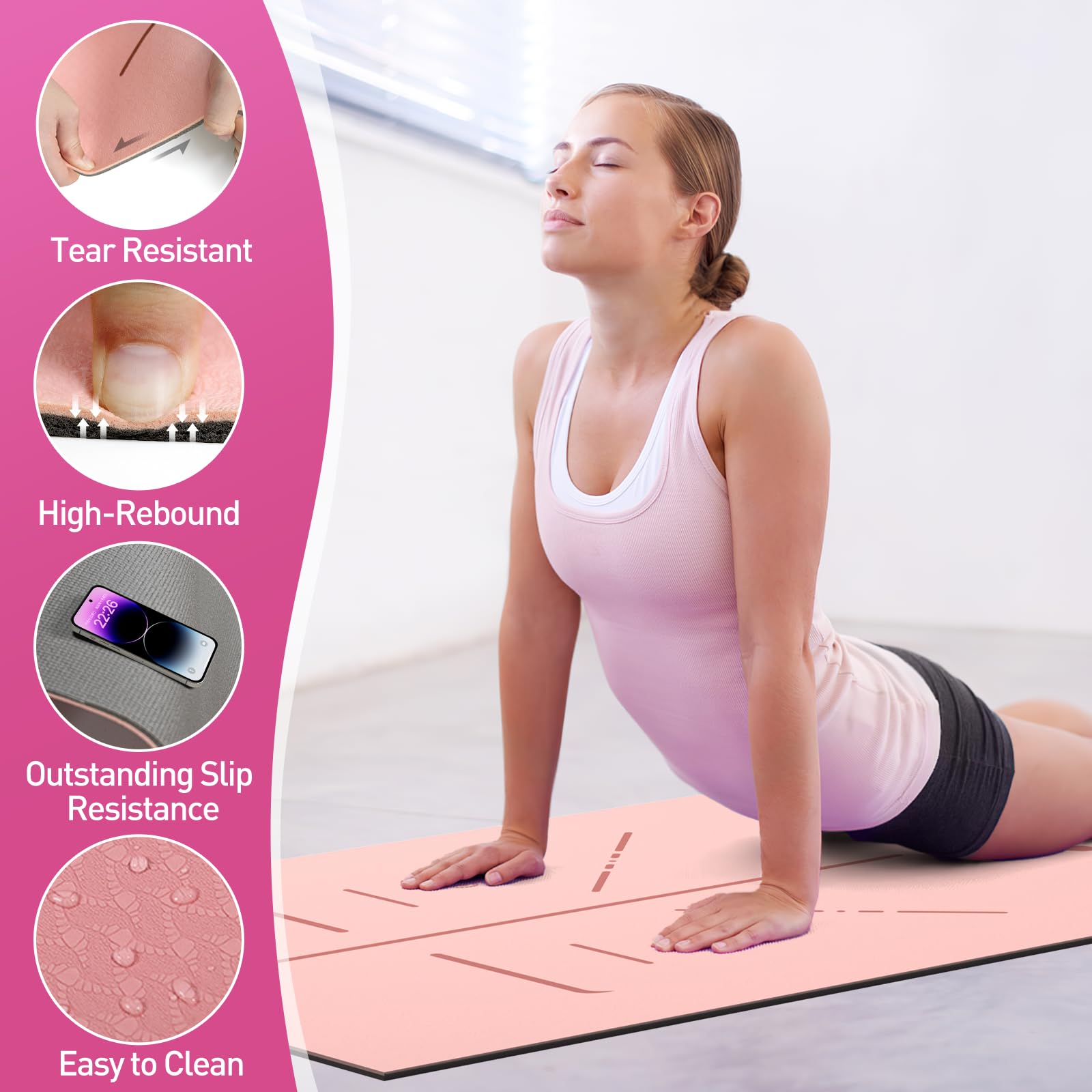 Esterilla de yoga duradera con correa de transporte