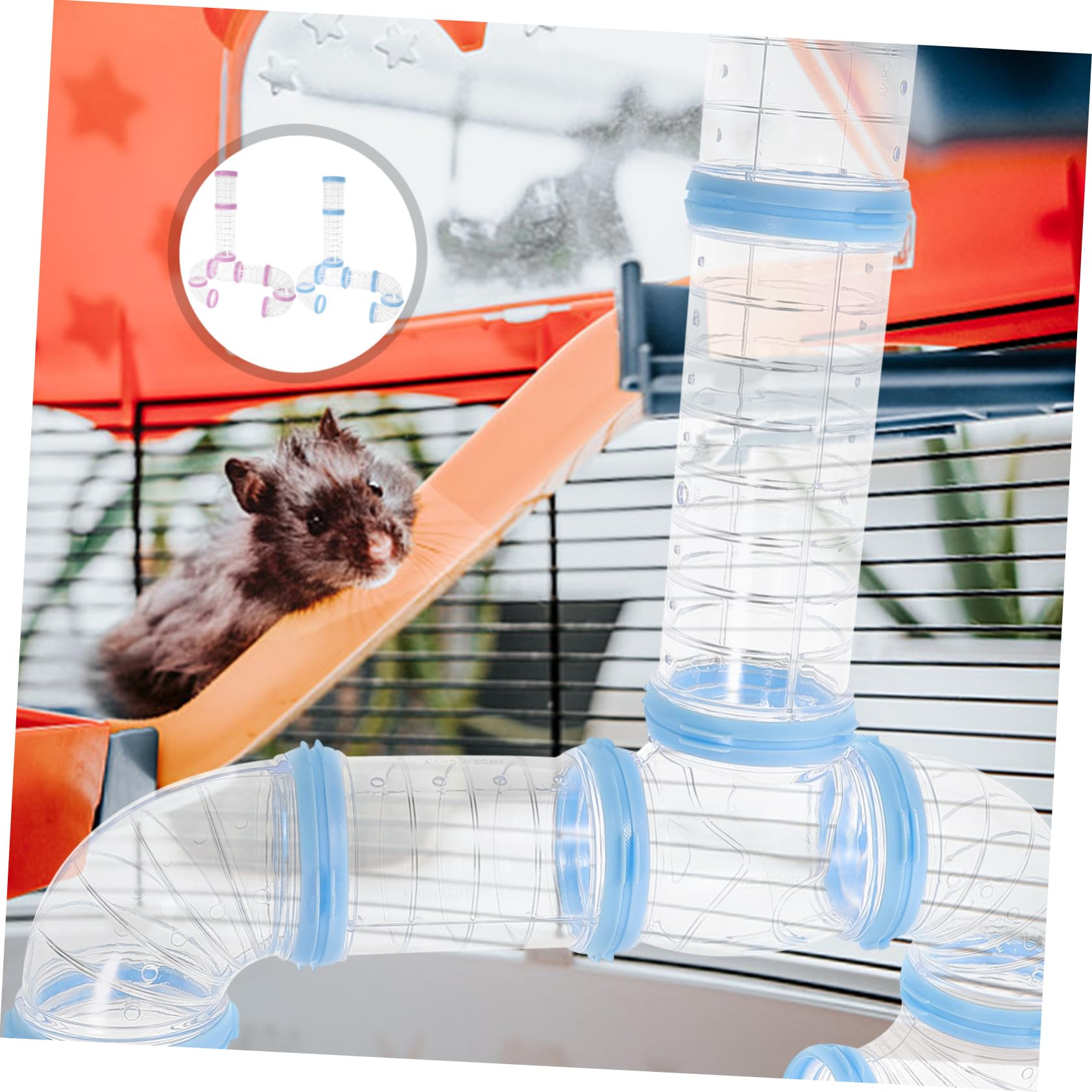 Hamsterröhre zum Verbinden, 2 Satz, Kunststoff, für Hamster