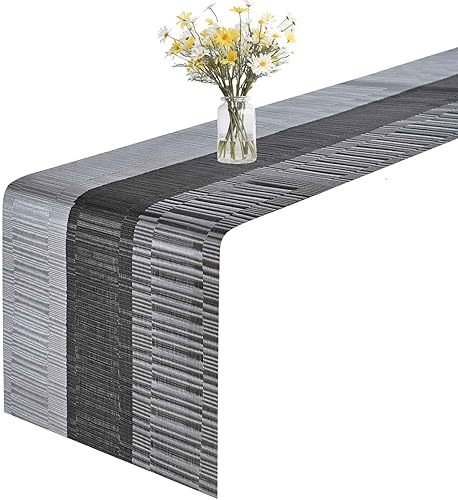 GIVERARE Camino de mesa, 12 x 72 pulgadas, resistente al calor, de vinilo tejido, antideslizante, lavable, fácil de limpiar, cubierta de plástico de