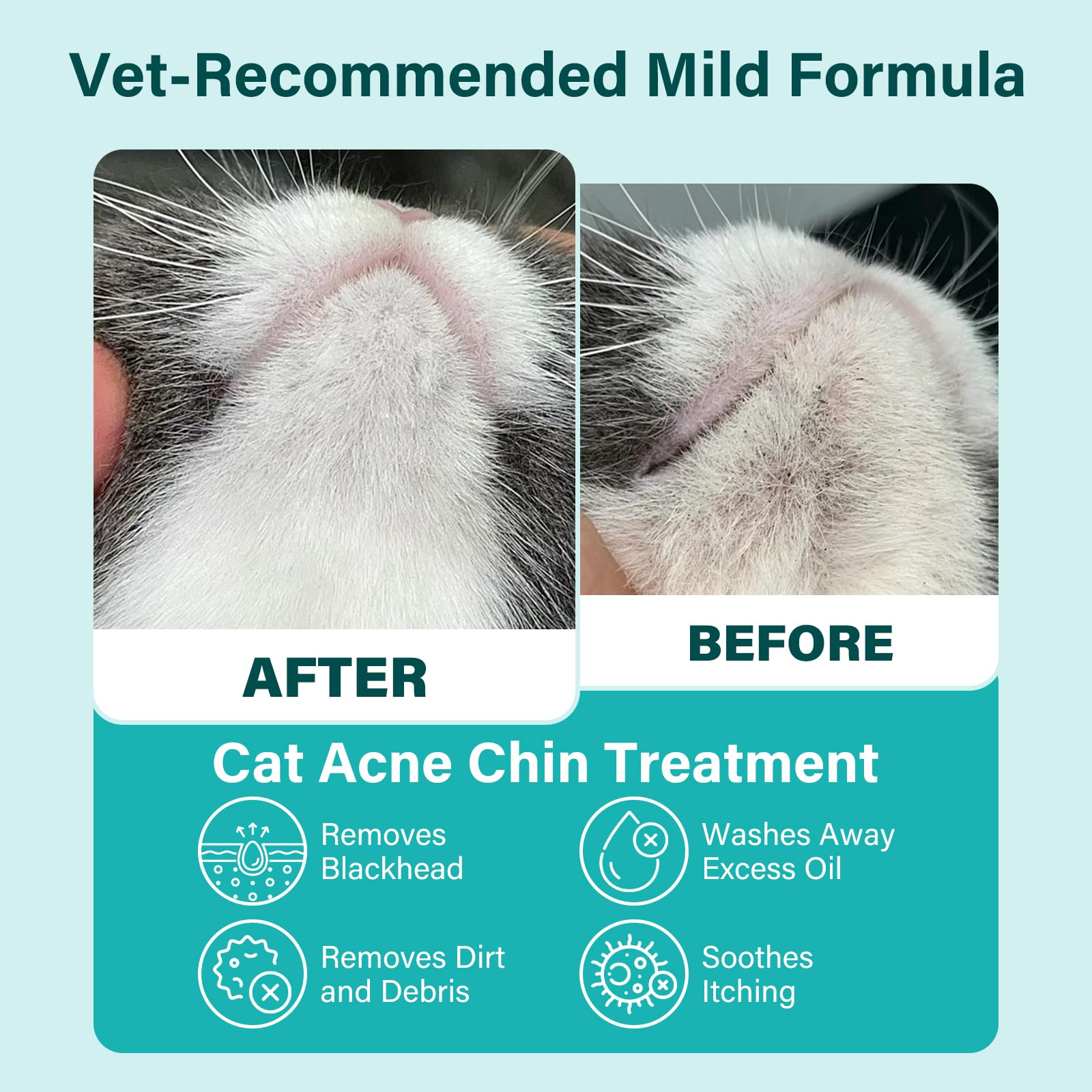 Cat Acne Chin Remover, Cleansing Cat Chin Blackheads, No-rinse Mousse Formula with Gentle Ingredients - Image 2