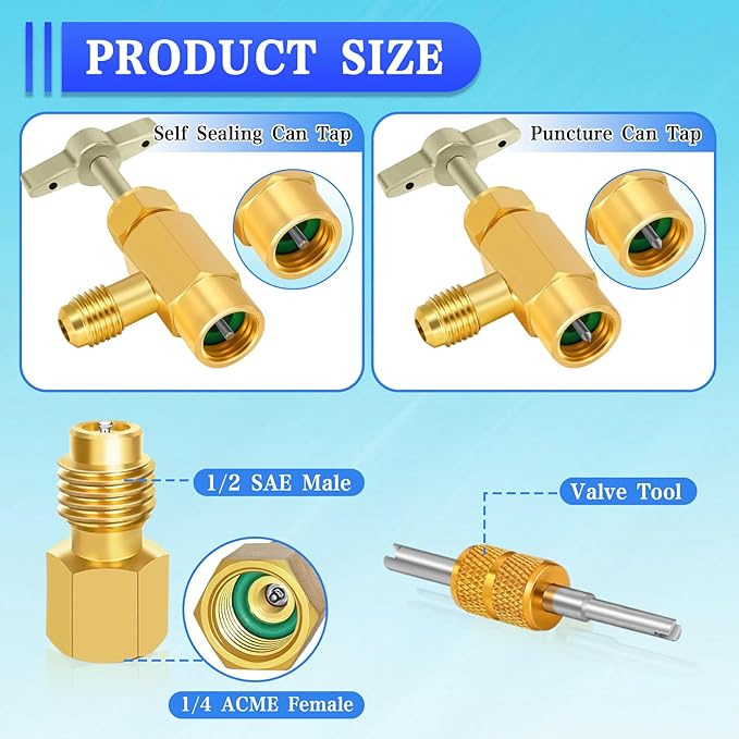 Kit de Conexión Boltigen para Latas R134a, con Adaptador y Herramienta miniatura 2
