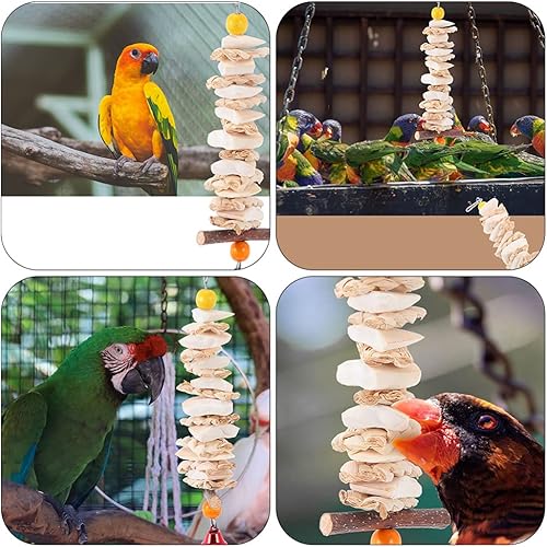 Miniatura 5 de balacoo 2 piezas de juguete para masticar loro, pico de pájaro, piedra de molienda, suplemento de hueso de calcio, bloque de lava de alimentos, para