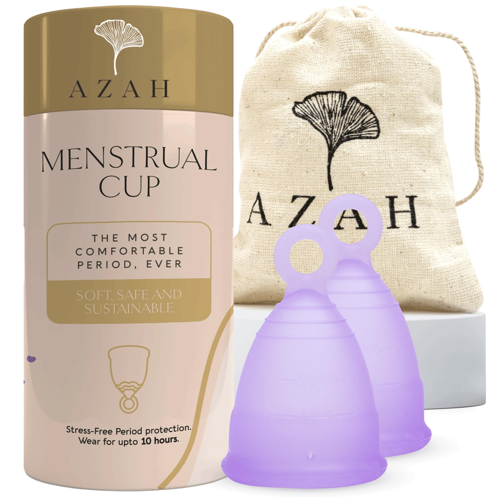 Azah Menstrual Cup for Women [Upto 8-10 Hours Protection] | Reusable Cup with Pouch | Ultra Soft, Odour & Rash Free| 100% Medical Grade Silicone|No Leakage | Medium - Pack of 2 (B0BQ2ZQRD4) Amazon Price History, Amazon Price Tracker