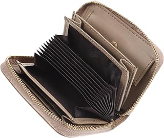 Operitacx Carteira Porta-Cartões De Couro Para Homens Carteira De Couro Bolsa Feminina Porta-Cartões De Crédito Bolsa Elegante Porta-Moedas Porta-Cartões Grandes Porta-Cartões Bolsa De