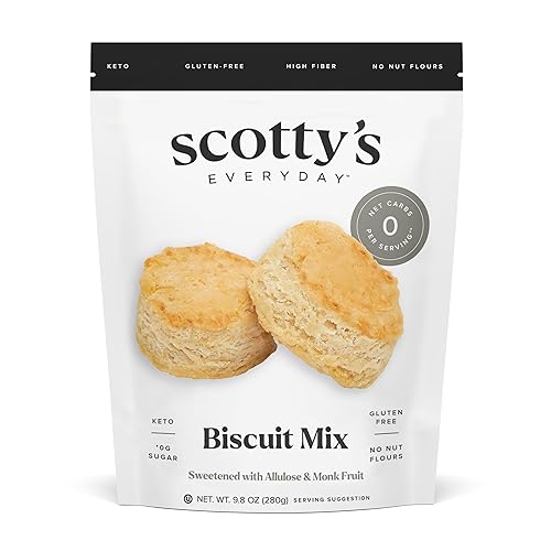 Keto Biscuit Zero Carb Mix - Mezcla para hornear galletas Keto y sin gluten, 0.00oz de carbohidratos netos por galleta, fácil de hornear, sin