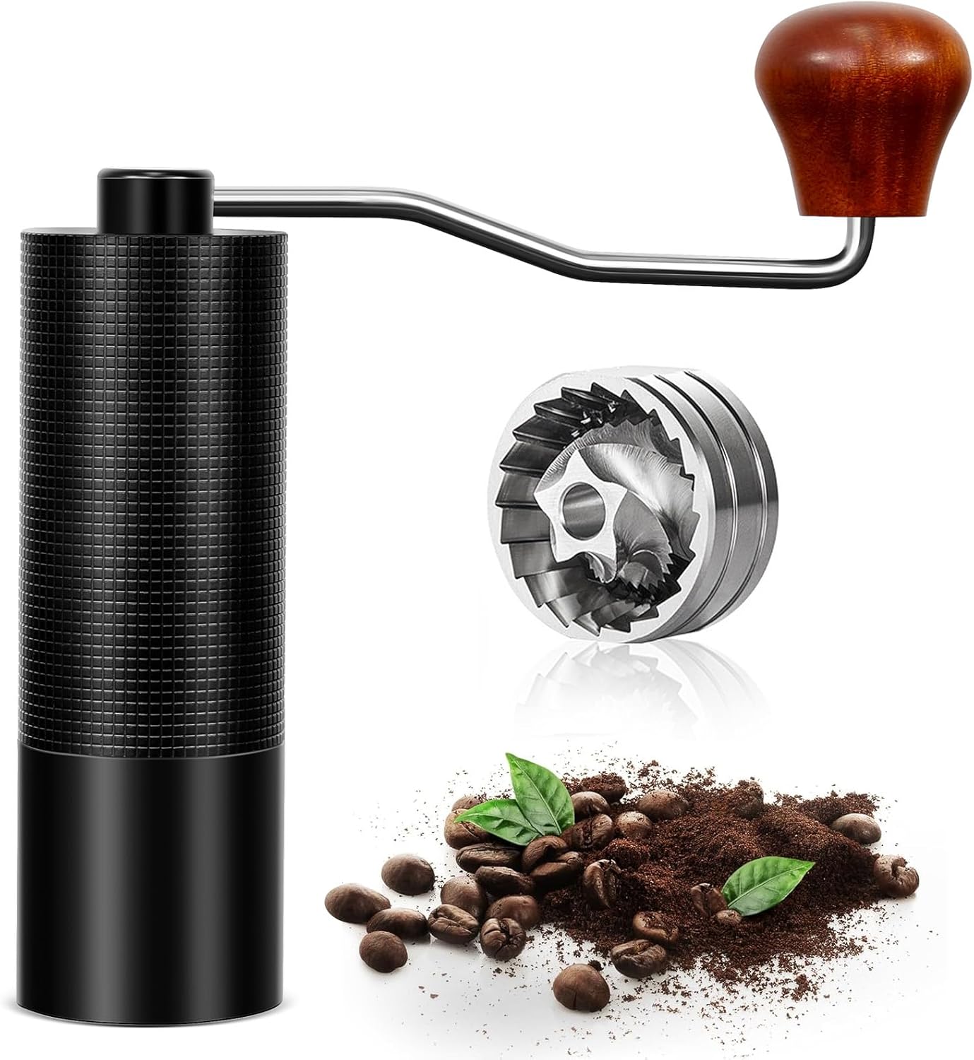 25g Manual Coffee Grinder CNC Stainless Steel Hand Coffee Grinder with Double Bearing Positioning Adjustment, Manual Coffee Bean Grinder Perfect for Office Home Traveling