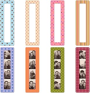 8 Pcs Vintage Magnetic Photo Booth Strip Frame Fits 1.5 x 8 Inch, Dreamy | Vertical Holders for Fridge, Colorful Vintage Design Fits Strips, Refrigerator Decor, Display Photobooth Memories Easily