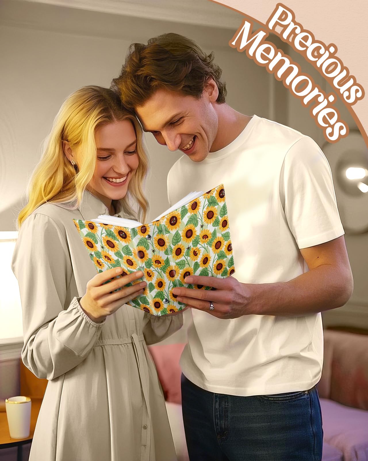 Slohif Skórzany album na zdjęcia 10 x 15 cm, mała książka pamiątkowa, dla rodziny, na ślub, kartki pocztowe, 100 kieszeni, spersonalizowana książka fotograficzna dla par, zaręczyny, podróż, wakacje
