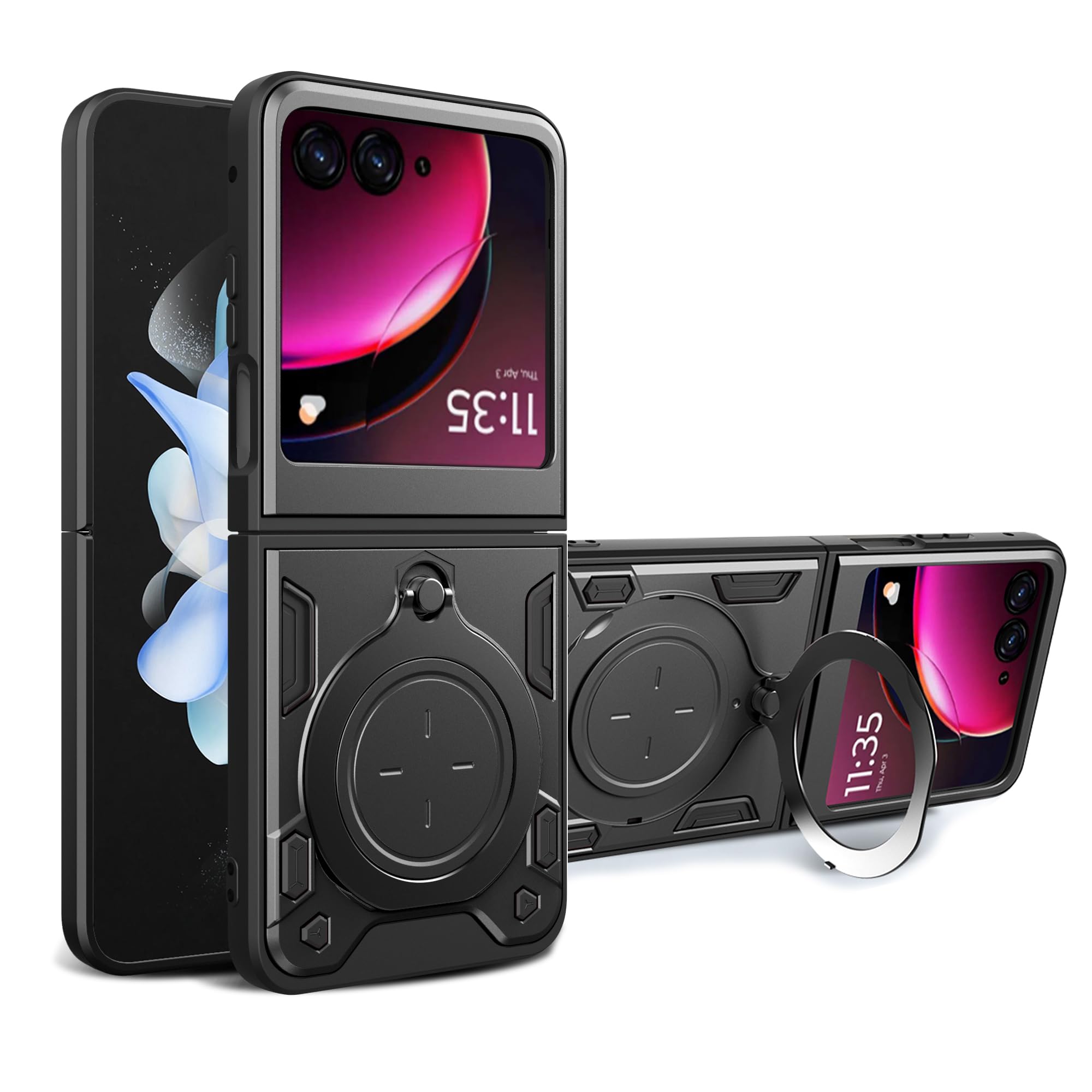 CoverLine Back Cover Anti-Drop Case with 360° Metal Bracket Slide Camera Protection Case for Motorola Razr 40 Ultra - Black (B0D9M8ZHXV) Amazon Price History, Amazon Price Tracker