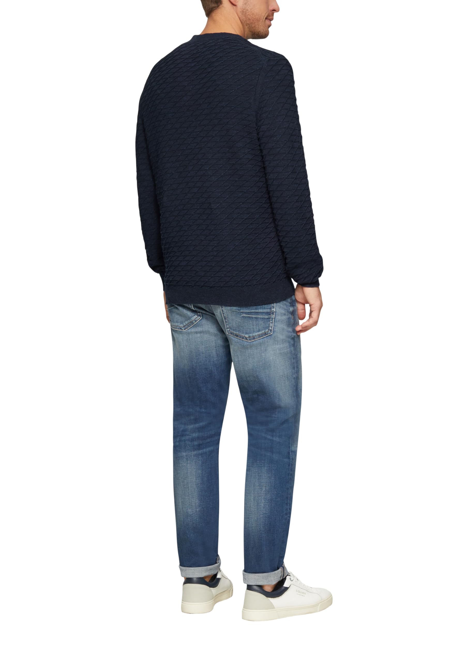 s.Oliver Strukturierter Pullover mit V-Ausschnitt