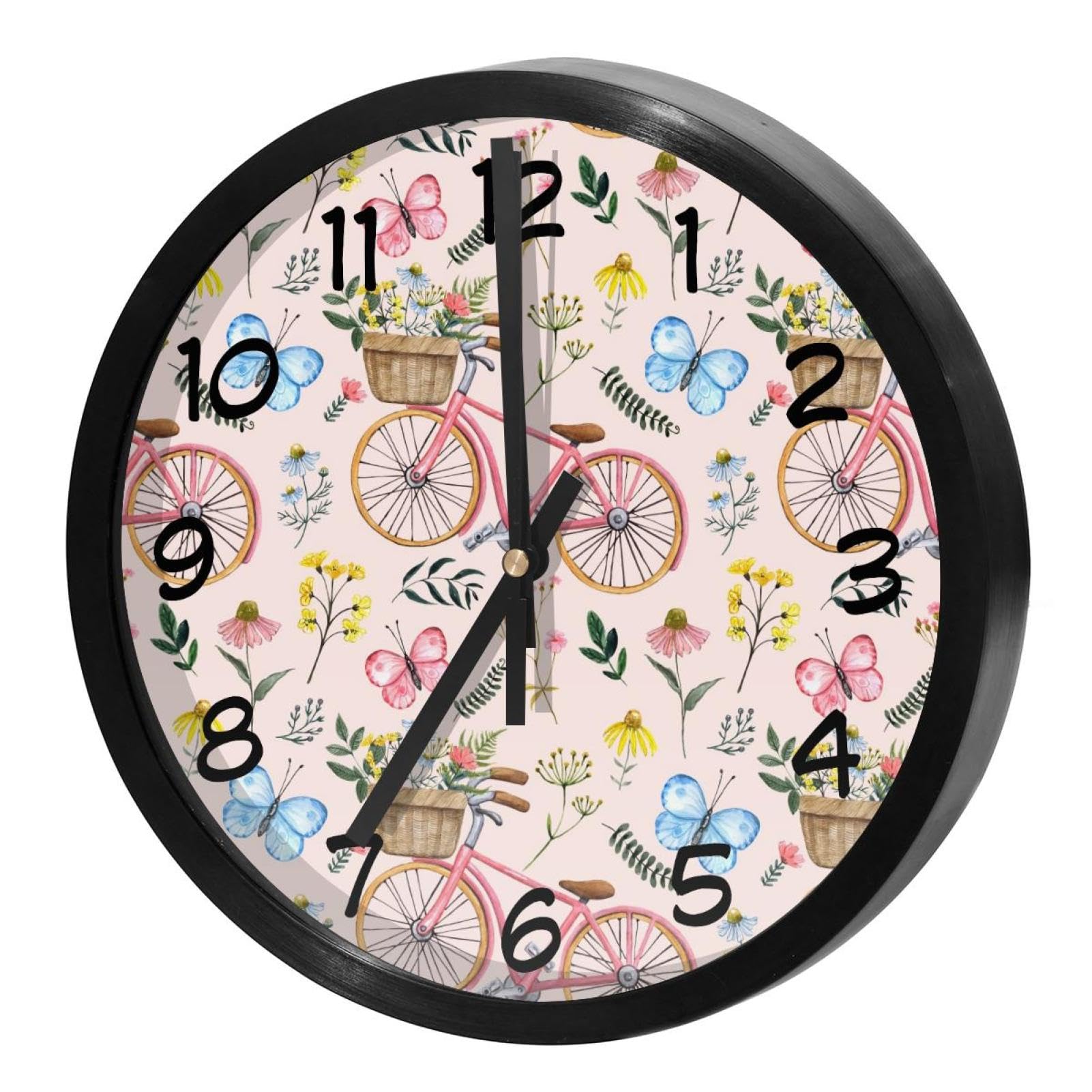 Horloge murale ronde vélo romantique pour une décoration de cuisine cosy