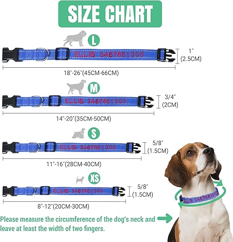 Miniatura 2 de Collares de perro personalizados con nombre y número de teléfono, collar de perro personalizado tamaño L para perros grandes, niñas, collar