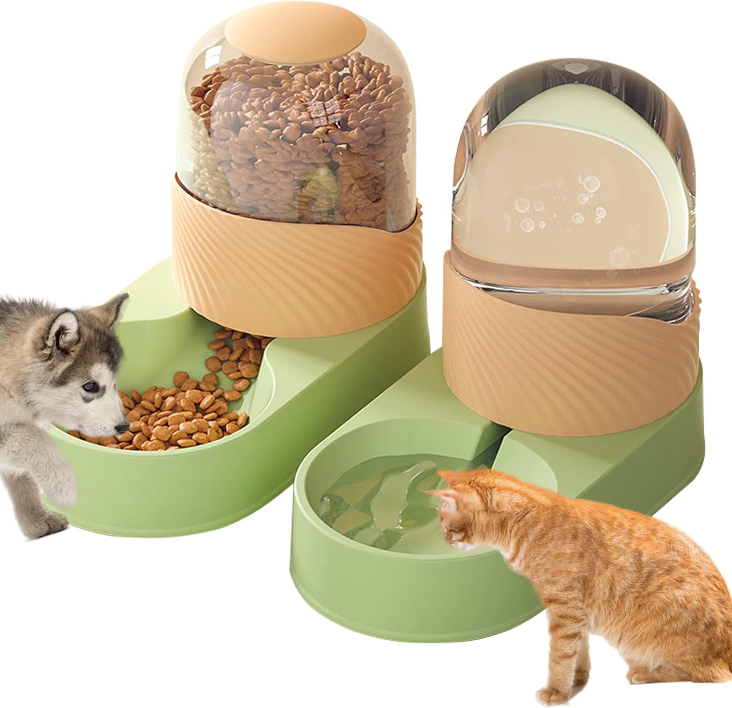 Lemtrflo Automatic Dog Cat Feeder and Water Dispenser Set,Gravity