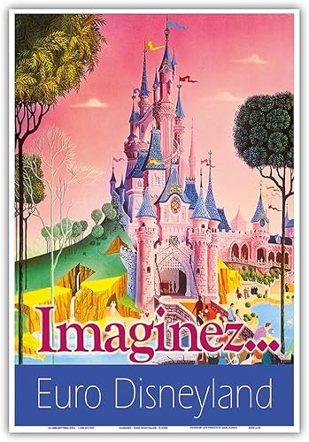 Miniatura 7 de Euro Disneyland - Paris France - Imaginez (Imagine) - Póster de viaje vintage c.1990s - Impresión artística maestra (sin marco) 9 x 12 pulgadas