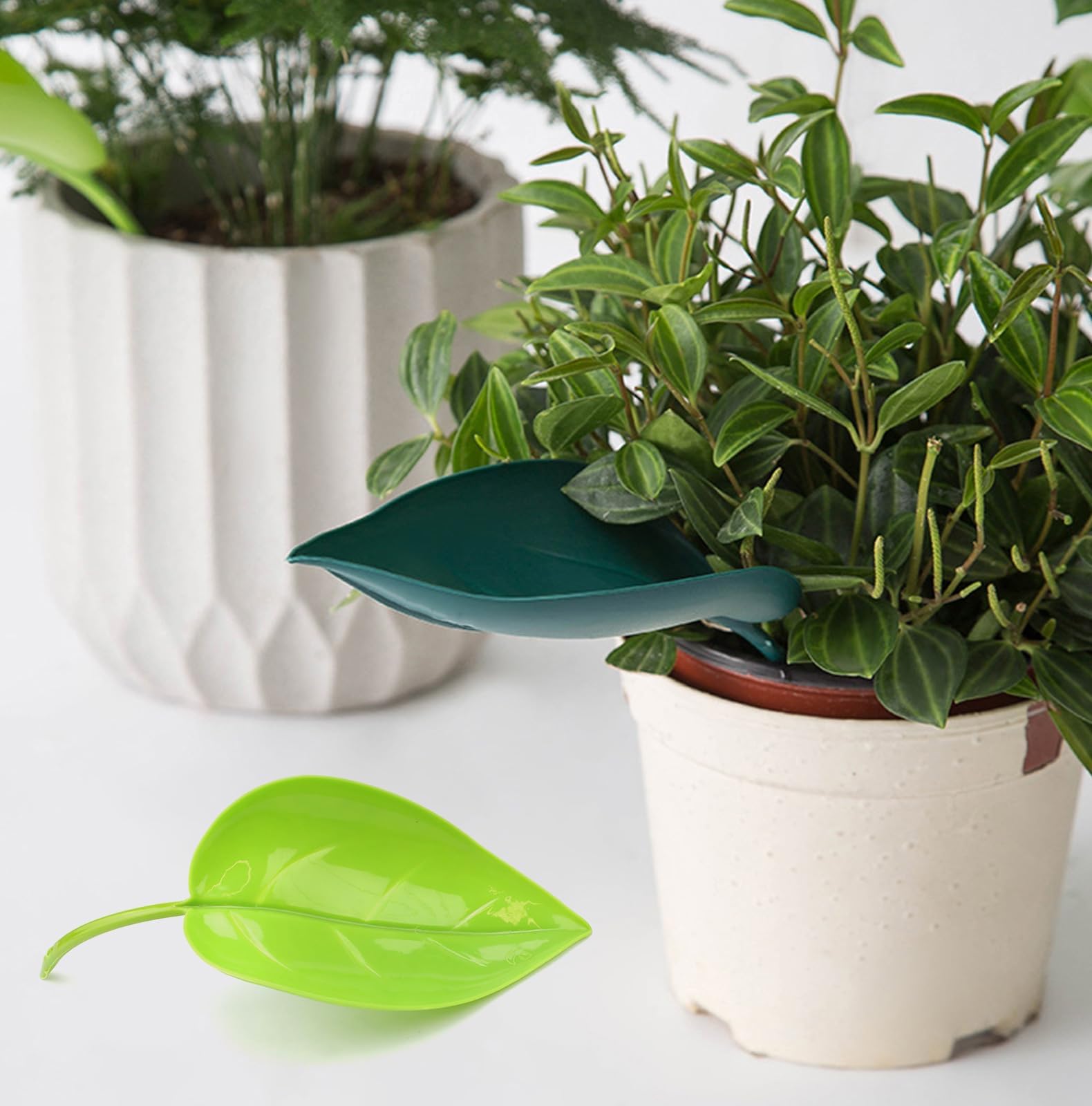 Pflanzen Wasserspender, WJUAN 9 Stück Gießblätter 3 Farben, Lustige Bewässerungssystem für Pflanzen Kunststoff, Humanisiertes Leuchtendes Design, für Innen Außenpflanzen