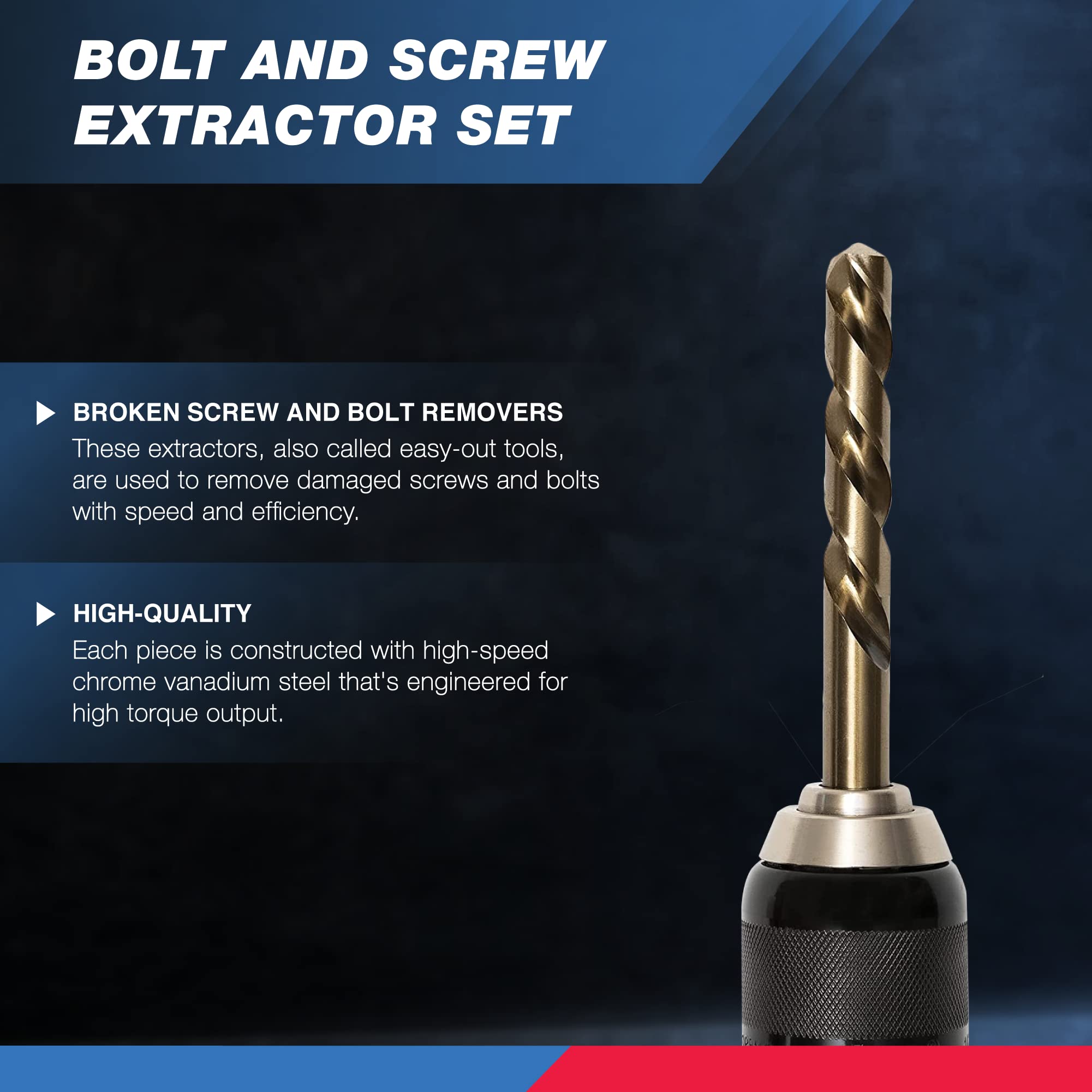 NEIKO 04206A ScrewExtractor Set, Broken Bolt Remover