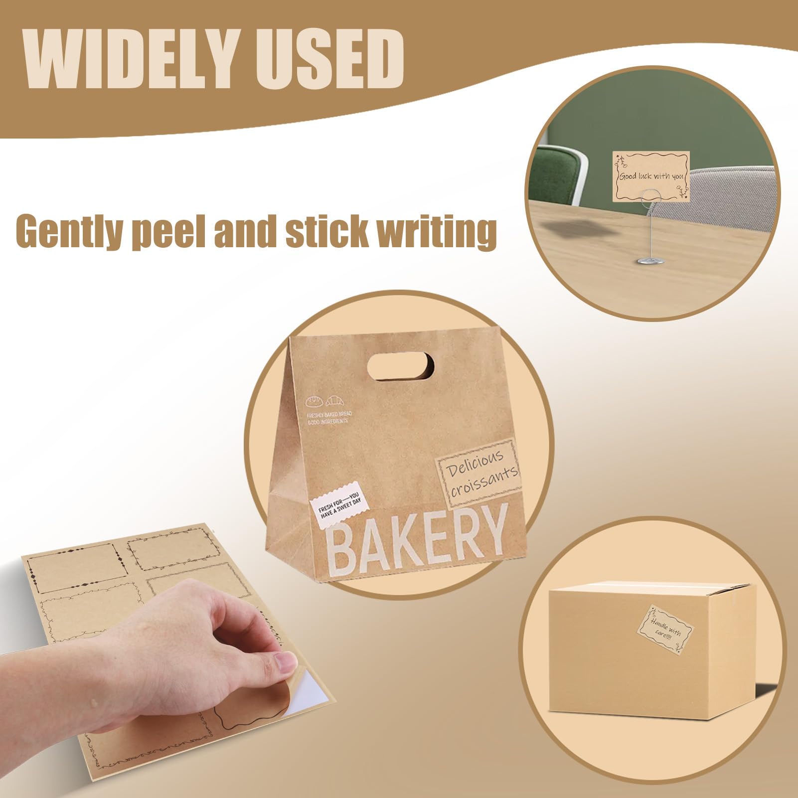 164 Etichette Adesive Carta Kraft - Vintage Scrivibili Per Barattoli, Regali E Organizzazione - Foto 6