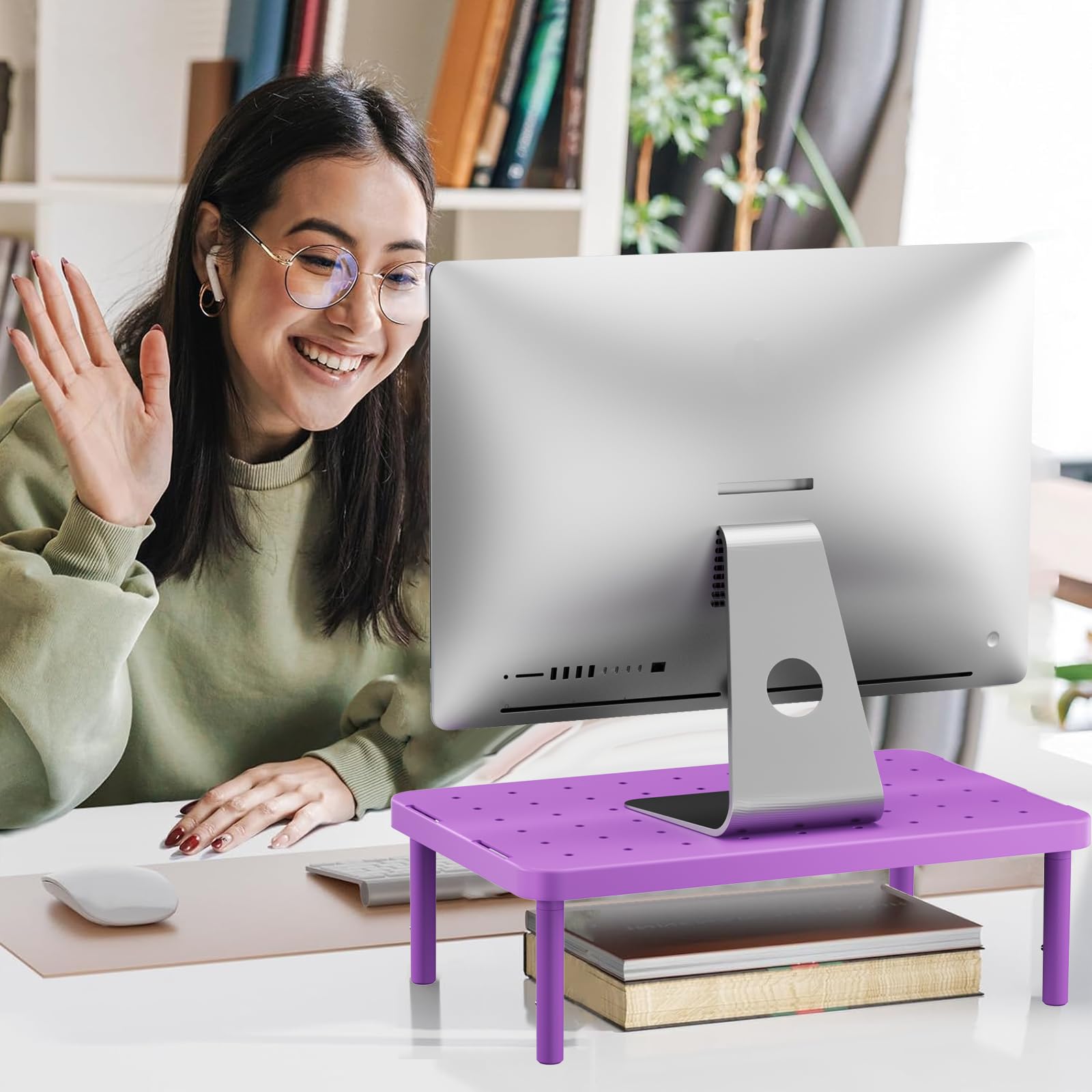 WALI Computer Monitor Stand for Desk, Adjustable Laptop Riser, up to 44 lbs view 9