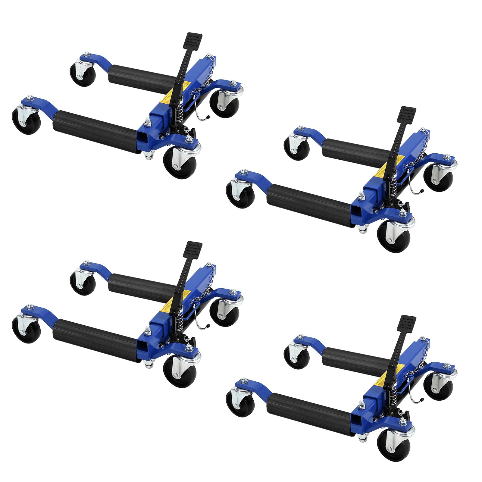 Photo 1 of Hydraulic Wheel Dolly Set of 4, 6000LBS Heavy Duty Car Tire Dolly with Foot Pedal Jack, 1500LB Capacity per Dolly, 360° Swivel Casters, Wide Tire Width Compatible up to 12" for Auto Repair, Trucks, SU