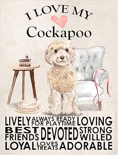 Cockapoo Metal Sign Dog Plaque Home Decor Bar Shed Garage Man Cave Poster Gift size 8x6in Ref 7709